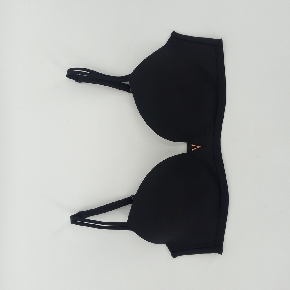 Victoria's Secret Bra Padded No Wire Solid Black Size 34D
